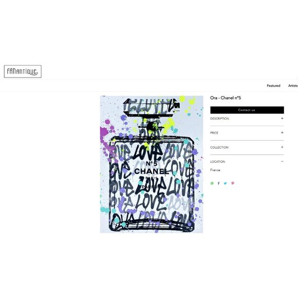 RARE ORA  ARTIST GRAFFITI ART CHANEL N°5 COLLECTION 36" X 24" ORIGINAL PAINTING - Picture 6 of 9